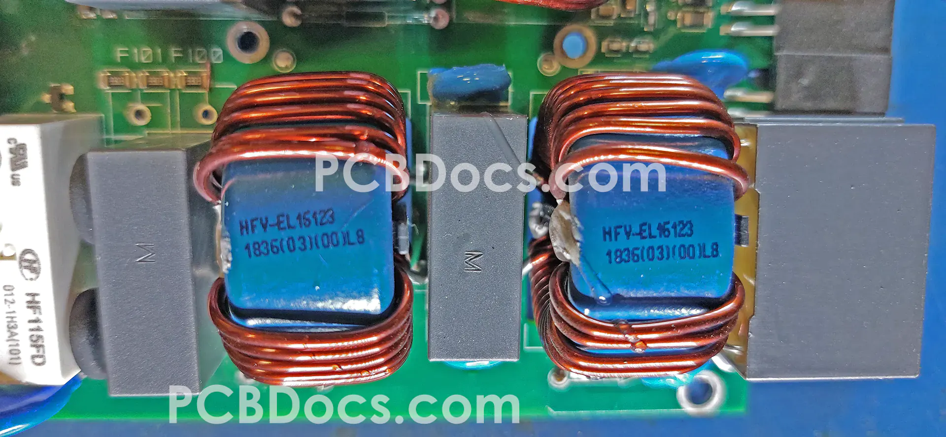 Eltek FlatPack2 3000W HE EMI Filter Section Components Top View.