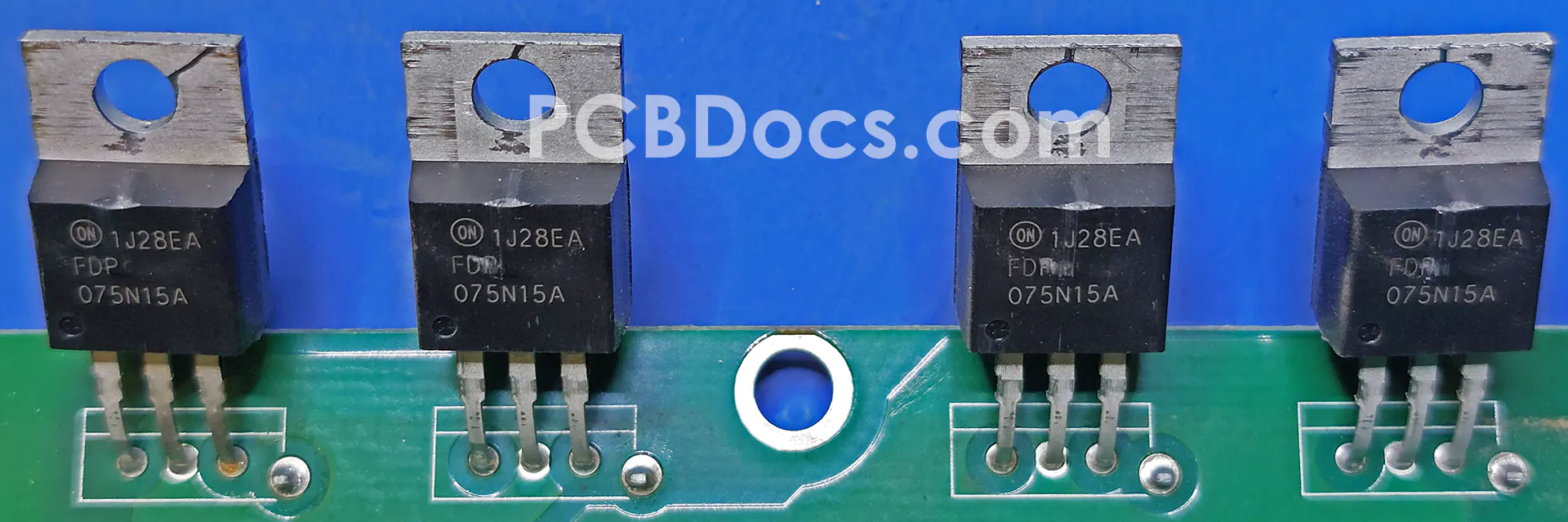 Eltek FlatPack2 3000W HE Output Synchronous Rectifier MOSFETs Top View.